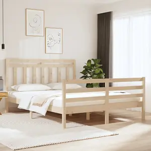 Berkfield Bed Frame Solid Wood 135x190 cm 4FT6 Double