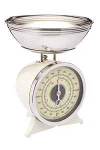 KitchenCraft Classic Collection Mechanical Kitchen Weighing Scale Cream 24cm