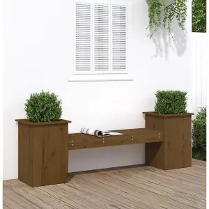 Berkfield Planter Bench Honey Brown 184.5x39.5x56.5 cm Solid Wood Pine