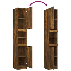 Berkfield 3 Piece Bathroom Cabinet Set Smoked Oak Engineered Wood