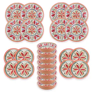 Purely Home Mediterranean 24 Piece Melamine Dinnerware Set