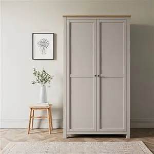 Dunelm Olney Double Wardrobe, Farmhouse, Grey, Stone