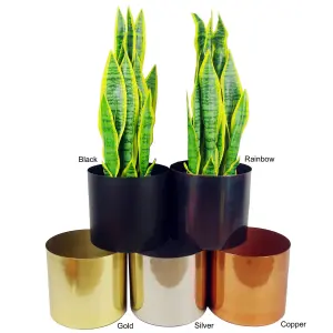 Medium Gold Stand with Gold Metal Planter 38.5cm x 18cm