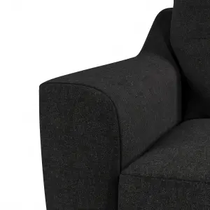 Baxter Charcoal Tufted Fabric 3 Seater Sofa