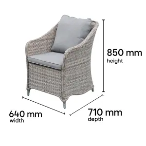 GoodHome Hamilton Steeple grey Rattan effect 2 seater Bistro set