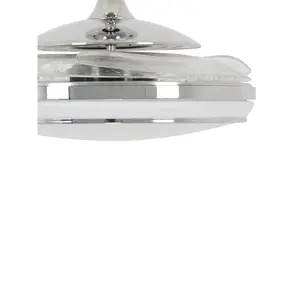 Adilene 122cm Ceiling Fan with LED Lights Chrome