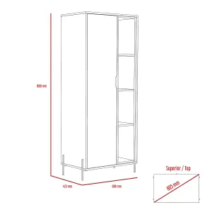 White Dallas bookcase display unit, white & carbon grey oak effect