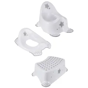 Keeeper White Stars Baby Potty, Toilet Seat & Step Stool Set