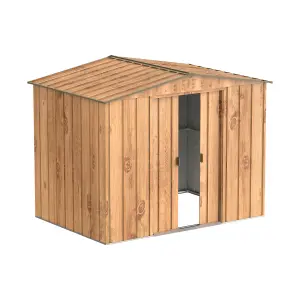 BillyOh Top Woodgrain Apex Metal Shed - 8x6