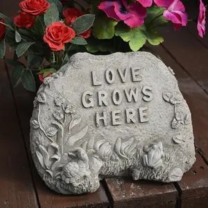 Stone Garden Sign"Love Grows Here"