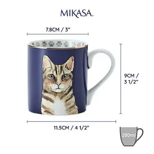 Mikasa Cat 280ml Straight-Sided Mug