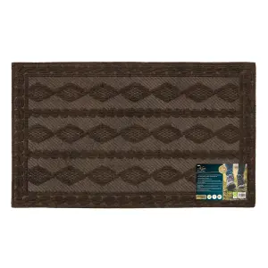 JVL Knit Rubber Backed Indoor Doormat, 40x60cm, Brown