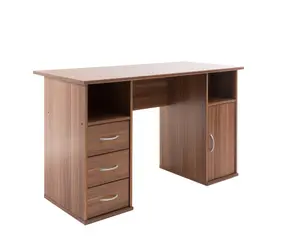 Maryland Desk with 3 Drawers and 1 Door Walnut