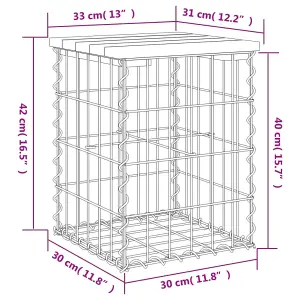 Berkfield Garden Bench Gabion Design 33x31x42 cm Solid Wood Pine