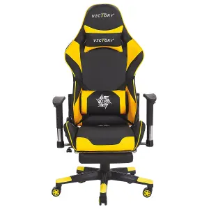 Gaming Chair Faux Leather Yellow VICTORY