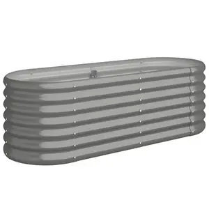 Berkfield Garden Planter Powder-coated Steel 114x40x36 cm Grey