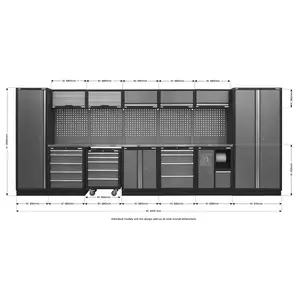 Superline Pro 4.9m Storage System - Stainless Worktop - Sealey - APMSSTACK01SS