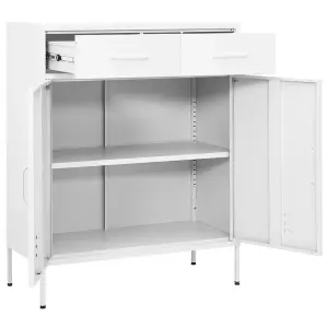 Berkfield Storage Cabinet White 80x35x101.5 cm Steel