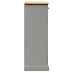 Berkfield Shoe Cabinet VIGO 60x35x96 cm Grey Solid Wood Pine