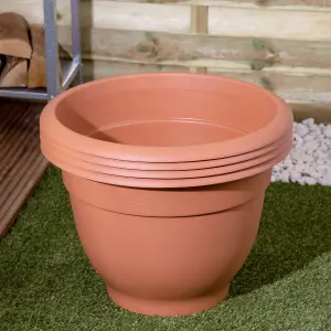 Wham Bell Pot 4x48cm Round Recycled Plastic Planter Terracotta