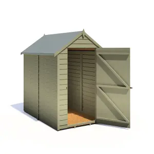 Shire Overlap 6x4  Single Door Windowless Value Shed Pressure Treated