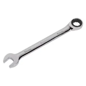 Sealey Ratchet Combination Spanner 72 Teeth Chrome Vanadium Steel 19mm RCW19