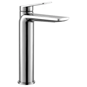 Luxury Sleek Modern Tall High Rise Mono Basin Mixer - Chrome