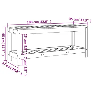 Berkfield Garden Bench 108x35x45 cm Solid Wood Douglas