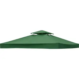 SunDaze 2-Tier Replacement Top Fabric for 3x3m Gazebo Pavilion Roof Canopy Green