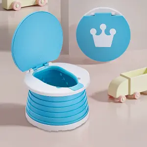 Blue Travel Portable Toilet Car Foldable Potty Seat for Children