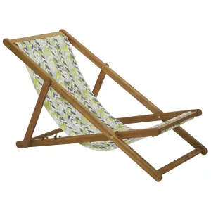 Sun Lounger Wood Light Brown ANZIO