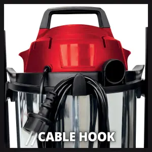 Einhell Electric Wet And Dry Vacuum Cleaner 15L Steel Tank 1250W Castor Wheels TC-VC 1815 S Corded Electric