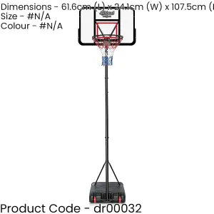 8 - 10 Feet Basketball Stand Net - Adjustable Height Hoop - Portable Base Garden