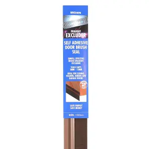 Stormguard Self Adhesive Door Draught Brush, 1000mm in Brown