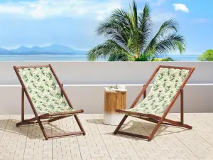 Sun Lounger Wood Dark Brown ANZIO