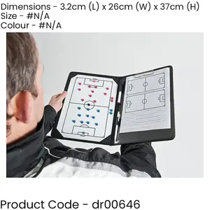 A4 Football Coach Tactics Folder - Game Planning Notepad & Magnetic Pitch Board