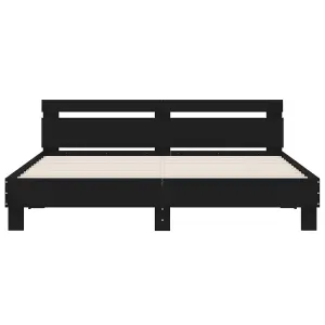 Berkfield Bed Frame without Mattress Black 180x200 cm Super King