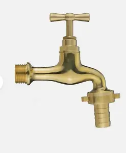 Garden Outside Tap 1/2 & 3/4 Quick Connector Hose Plug Various Models Lever Brass Bib + 15mm Barb 1/2"