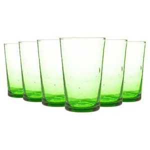 Meknes 325ml Highball Glass Set (Set of 6) Green