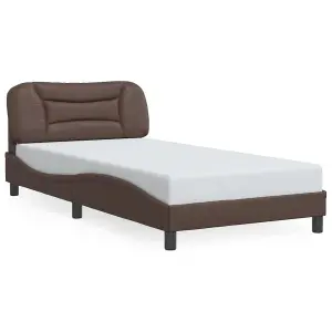 Berkfield Bed Frame with LED without Mattress Brown 100x200 cm