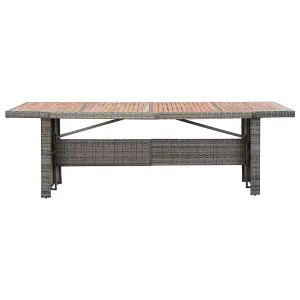 Berkfield Garden Table 240x90x74 cm Poly Rattan and Solid Acacia Wood