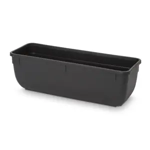 Verve Florus Black Plastic Bell Rectangular Trough (H)15cm (W)15cm