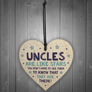 Red Ocean Novelty Uncle Gift From Niece Nephew Uncle Birthday Christmas Gift Wood Heart Plaque