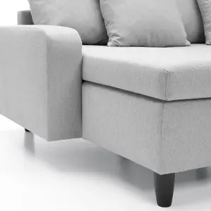 Napoli Reversible Corner Sofa in Light Grey