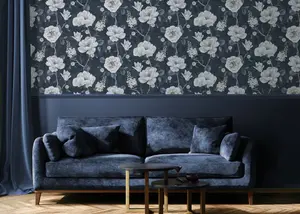 Arthouse Ashley Floral Navy Wallpaper