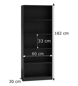 R60 Tall Bookcase Black - Durable and Stylish