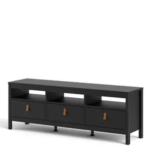 Barcelona Tv-unit 3 drawers in Matt Black