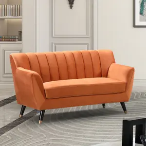 Morgan 2 Seat Velvet Sofa - Orange