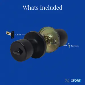 XFORT Tulip Privacy Knob Set Matt Black, Door Knob with Lock