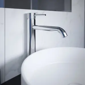 GoodHome Owens XL Chrome effect Round Basin Mono mixer Tap